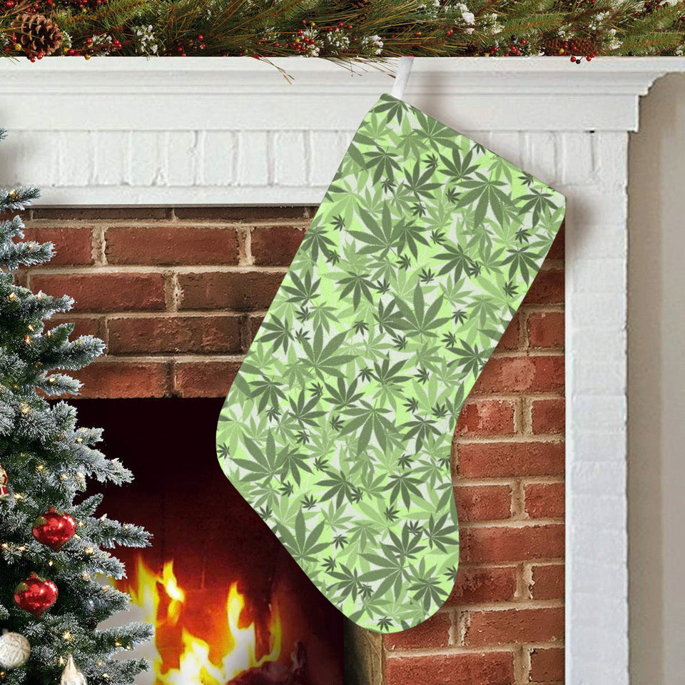 Canabis Marijuana Weed Pattern Print Design 01 Christmas Stocking