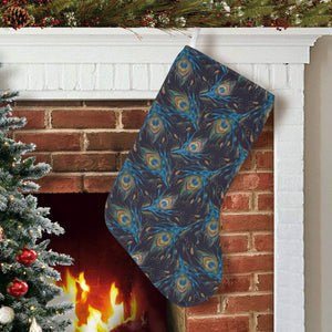 Beautiful peacock feather pattern Christmas Stocking