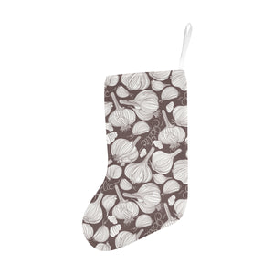Garlic bulb dark background Christmas Stocking