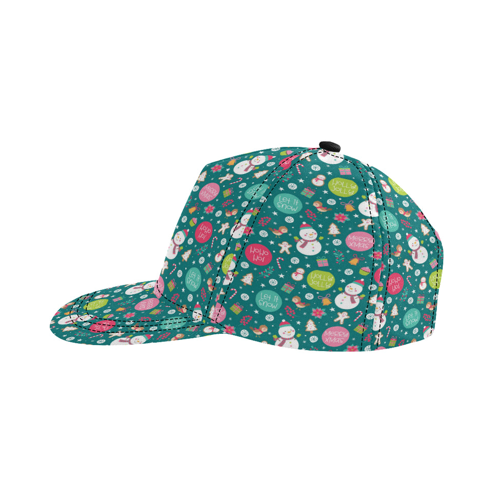 Snowman bird decorative elements christmas pattern All Over Print Snapback Cap