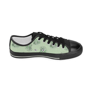 broccoli sketch pattern Kids' Boys' Girls' Low Top Canvas Shoes Black