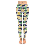 Pineapples pattern striped background Women's Legging Fulfilled In US