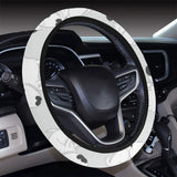 Bull Terrier Pattern Print Design 01 Car Steering Wheel Cover