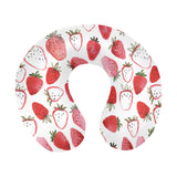watercolor hand drawn beautiful strawberry pattern U-Shaped Travel Neck Pillow