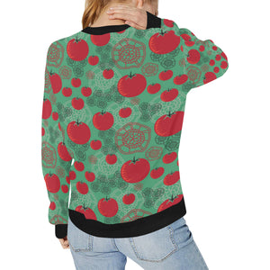 Tomato design pattern Women's Crew Neck Sweatshirt