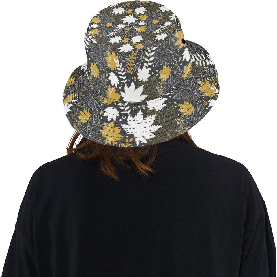 Beautiful gold autumn maple leaf pattern Unisex Bucket Hat