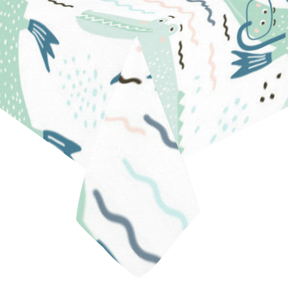 Crocodile diver pattern Tablecloth