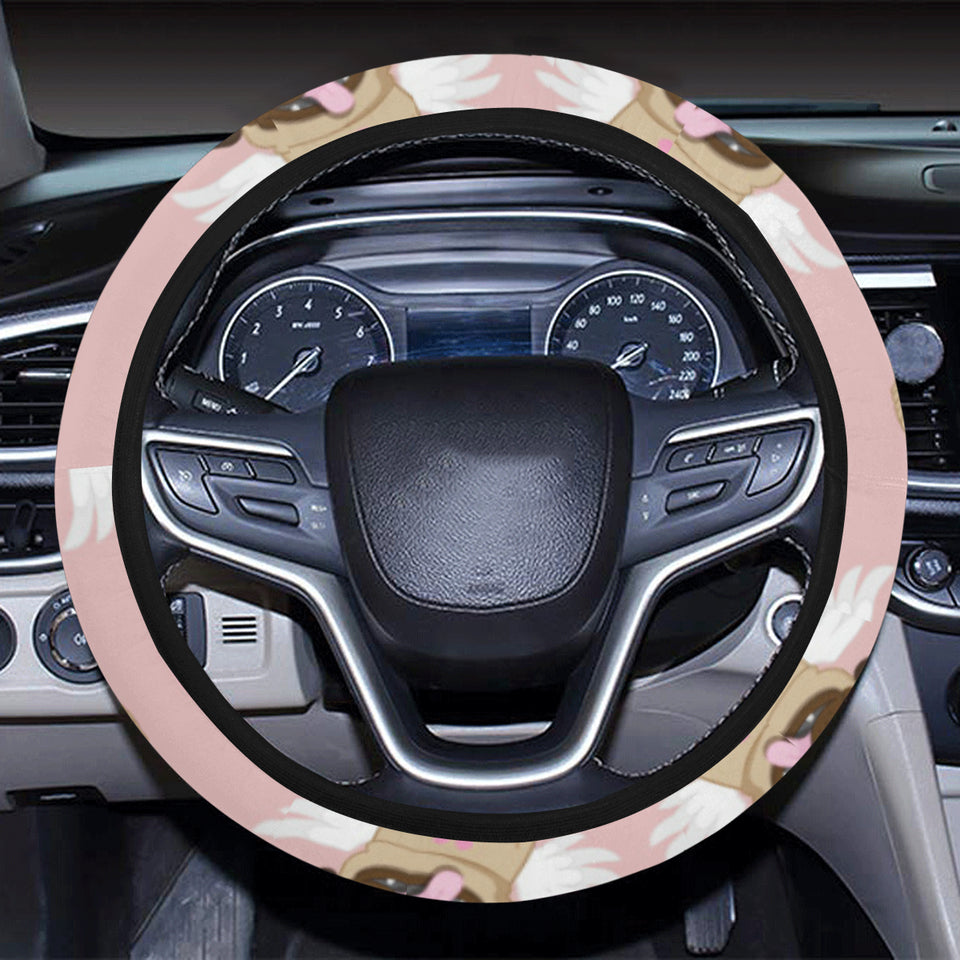 Cute unicorn pug pattern Car Steering Wheel Cover