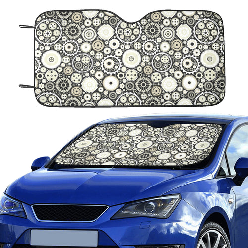Gear Pattern Print Design 02 Car Sun Shade