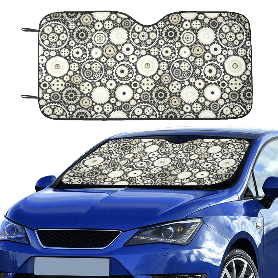 Gear Pattern Print Design 02 Car Sun Shade