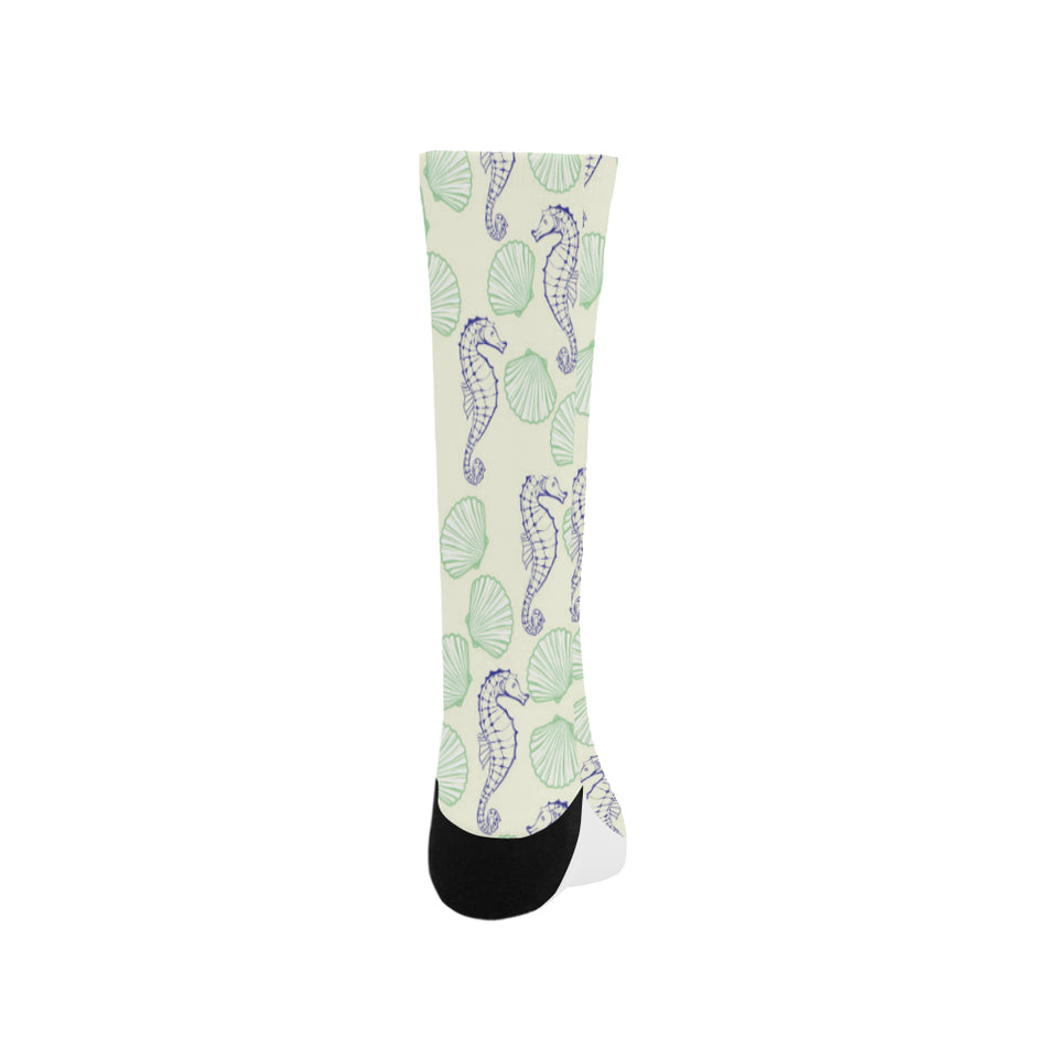 Seahorse shell pattern Crew Socks