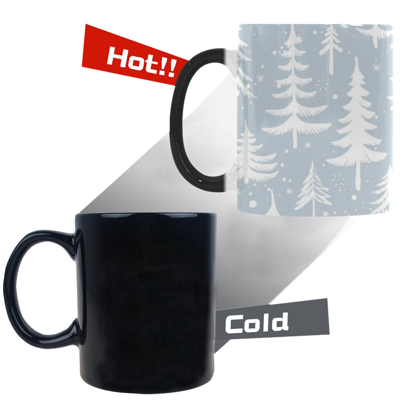 Christmas tree winter forest pattern Morphing Mug Heat Changing Mug