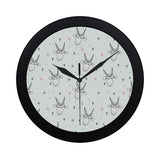 Cute goat design pattern Elegant Black Wall Clock