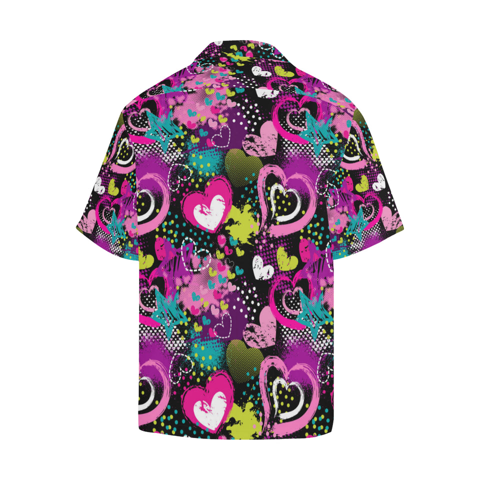 heart dot wave star creative design pattern Men's All Over Print Hawaiian Shirt