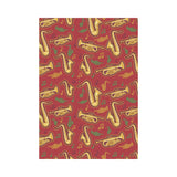 Saxophone cornet pattern red background House Flag Garden Flag