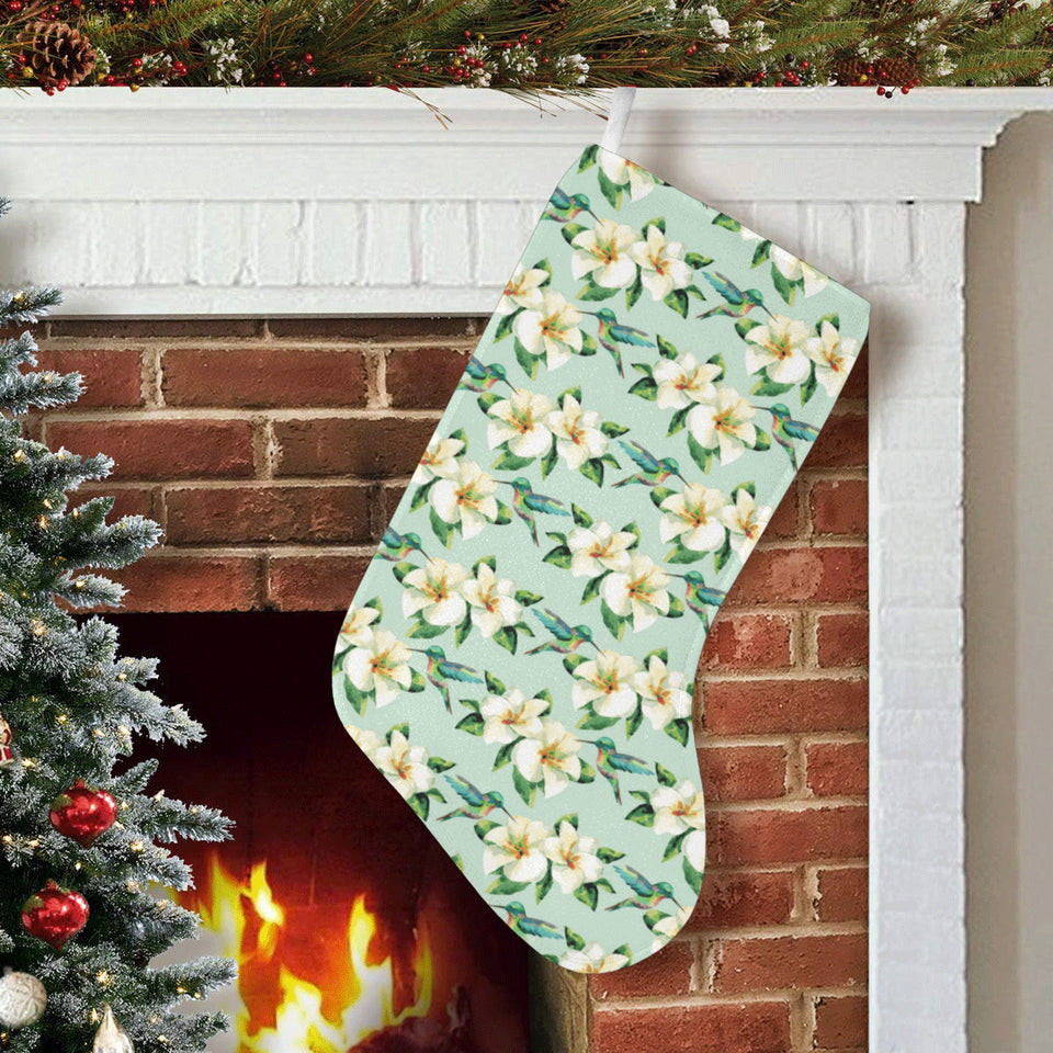 Hummingbird Pattern Print Design 01 Christmas Stocking