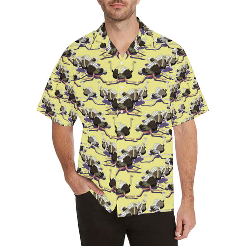 Ostrich Pattern Print Design 04 Men's All Over Print Hawaiian Shirt (Model T58)