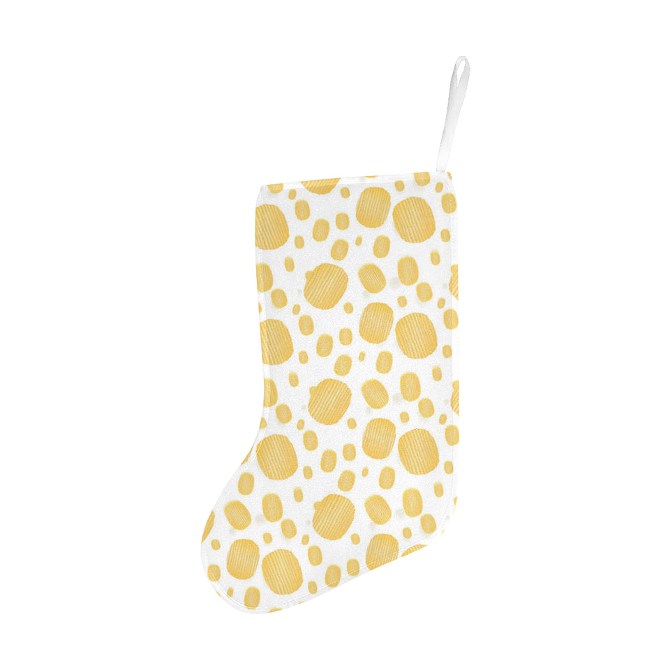 Potato Chips Pattern Print Design 03 Christmas Stocking