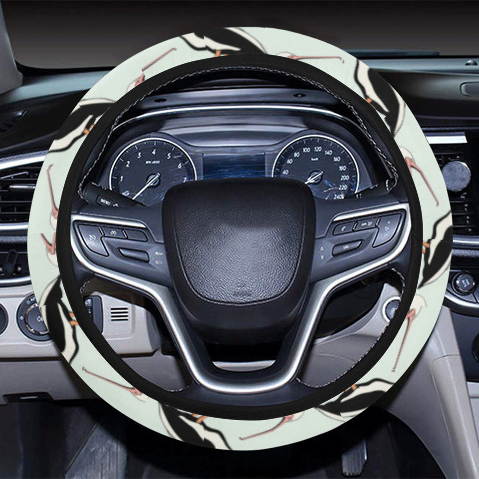 Pelican Pattern Print Design 02 Car Steering Wheel Cover