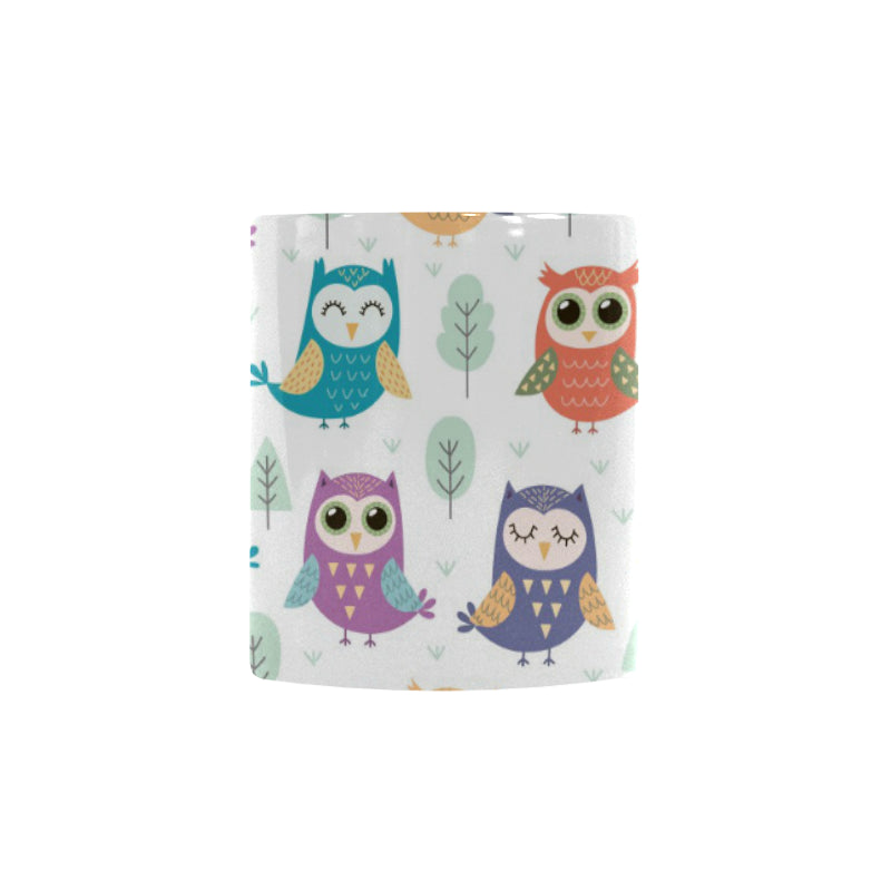 Cute owl pattern Morphing Mug Heat Changing Mug