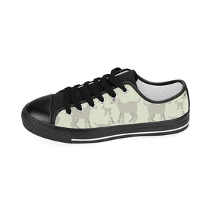 Little young goat pattern Kids' Boys' Girls' Low Top Canvas Shoes Black