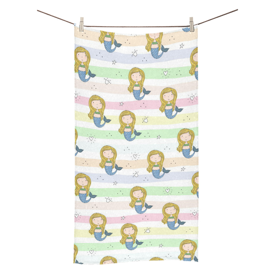 Cute hand drawn mermaid Bath Towel