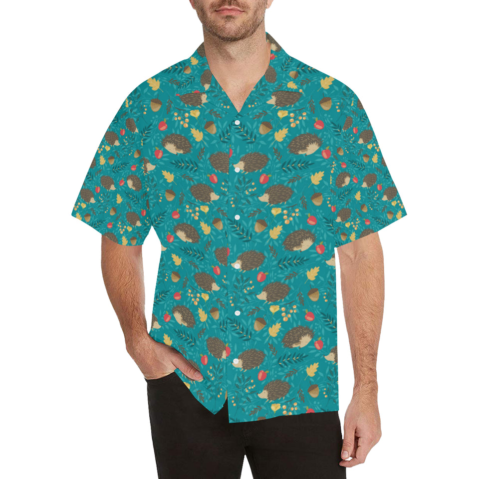 Hedgehog Pattern Print Design 01 Men's All Over Print Hawaiian Shirt (Model T58)