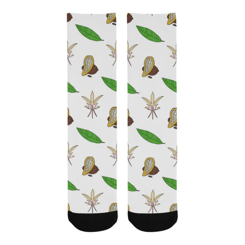 Color hand drawn cacao pattern Crew Socks