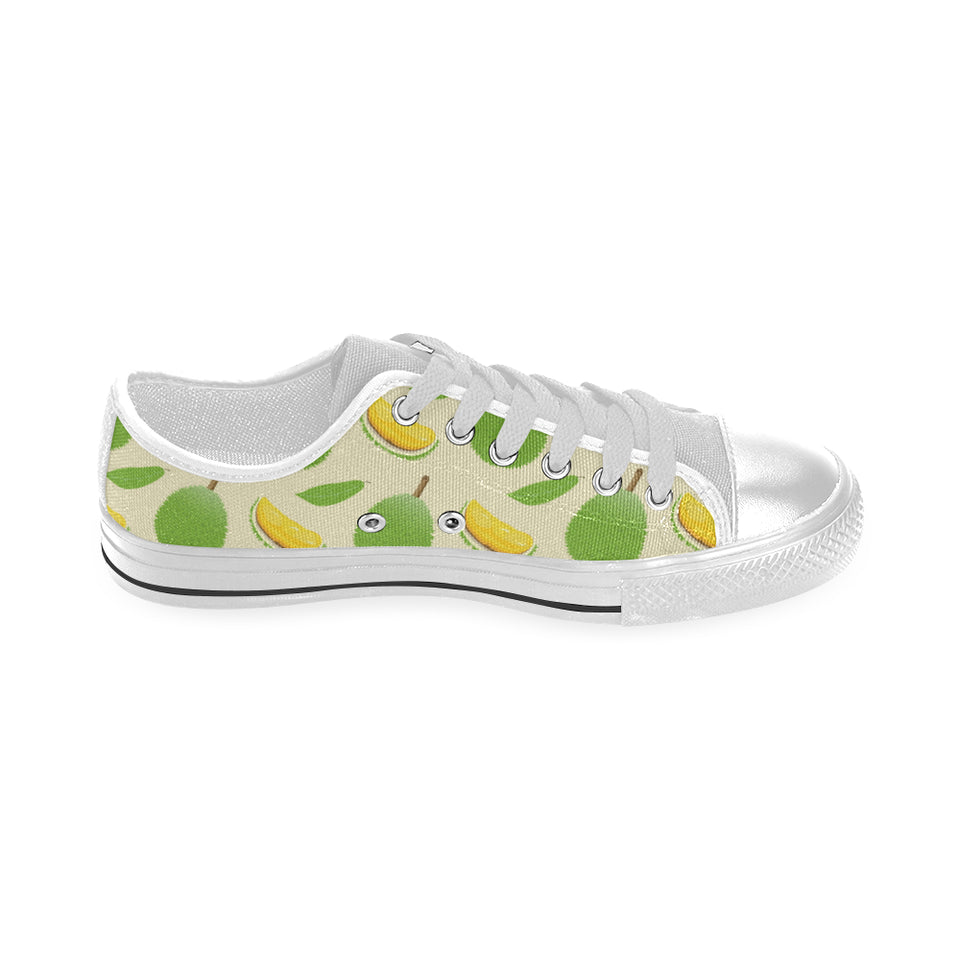 Durian pattern Men's Low Top Shoes White