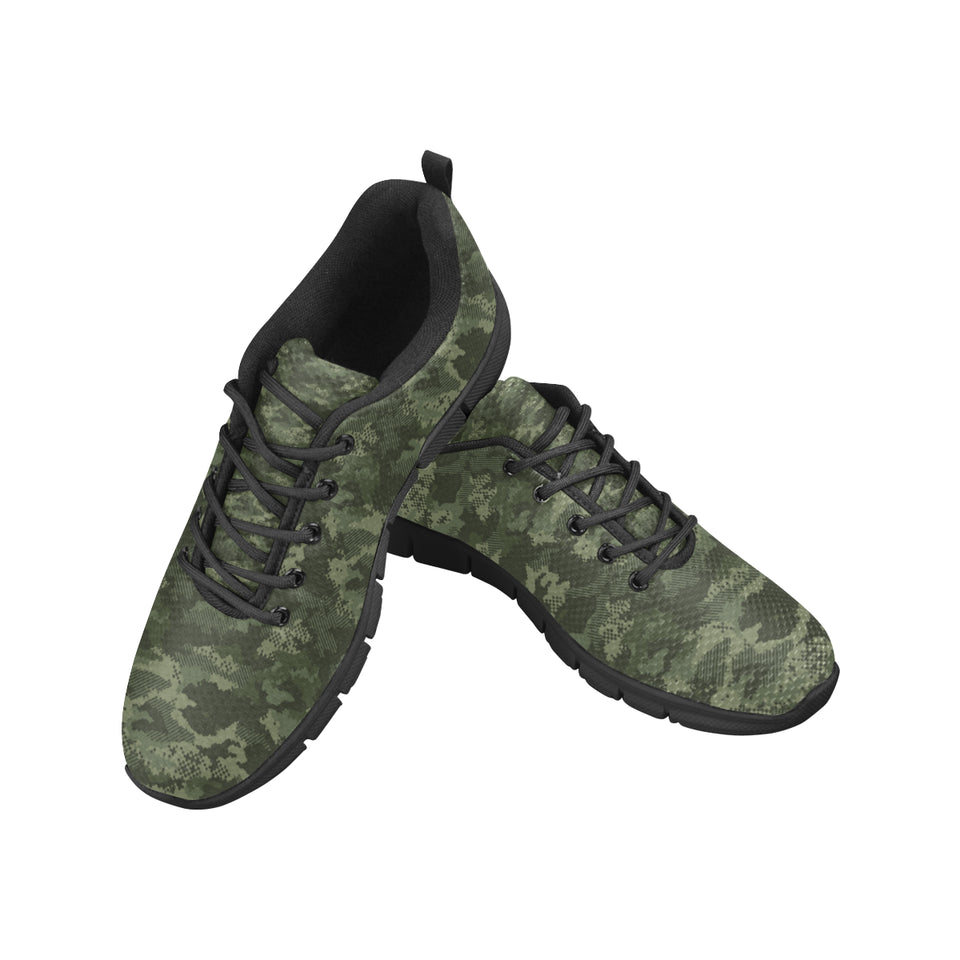 Digital Green camouflage pattern Men's Sneaker Shoes