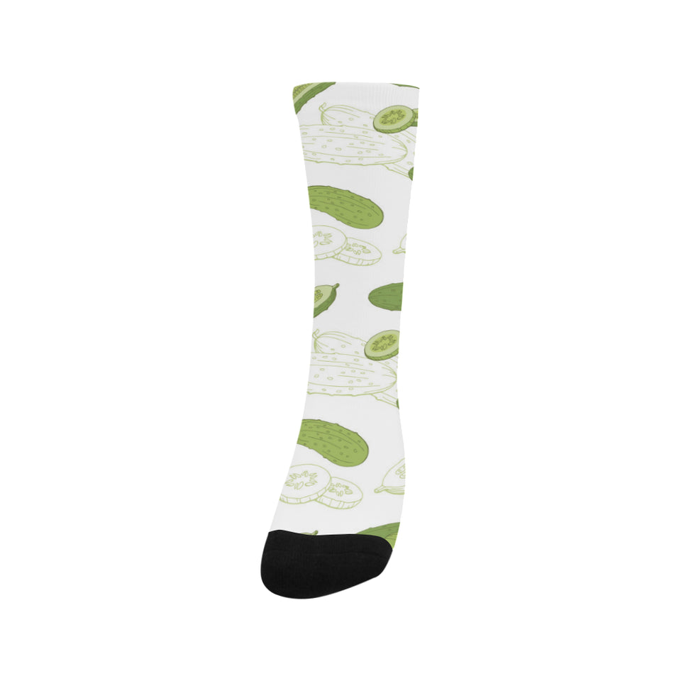 Cucumber sketch pattern Crew Socks