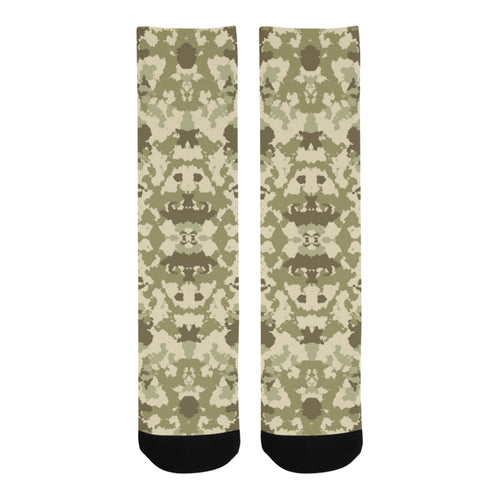 Light Green camouflage pattern Crew Socks