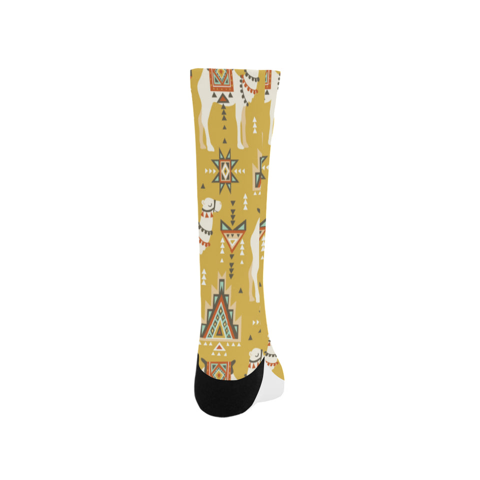 Camels ethnic motif pattern Crew Socks