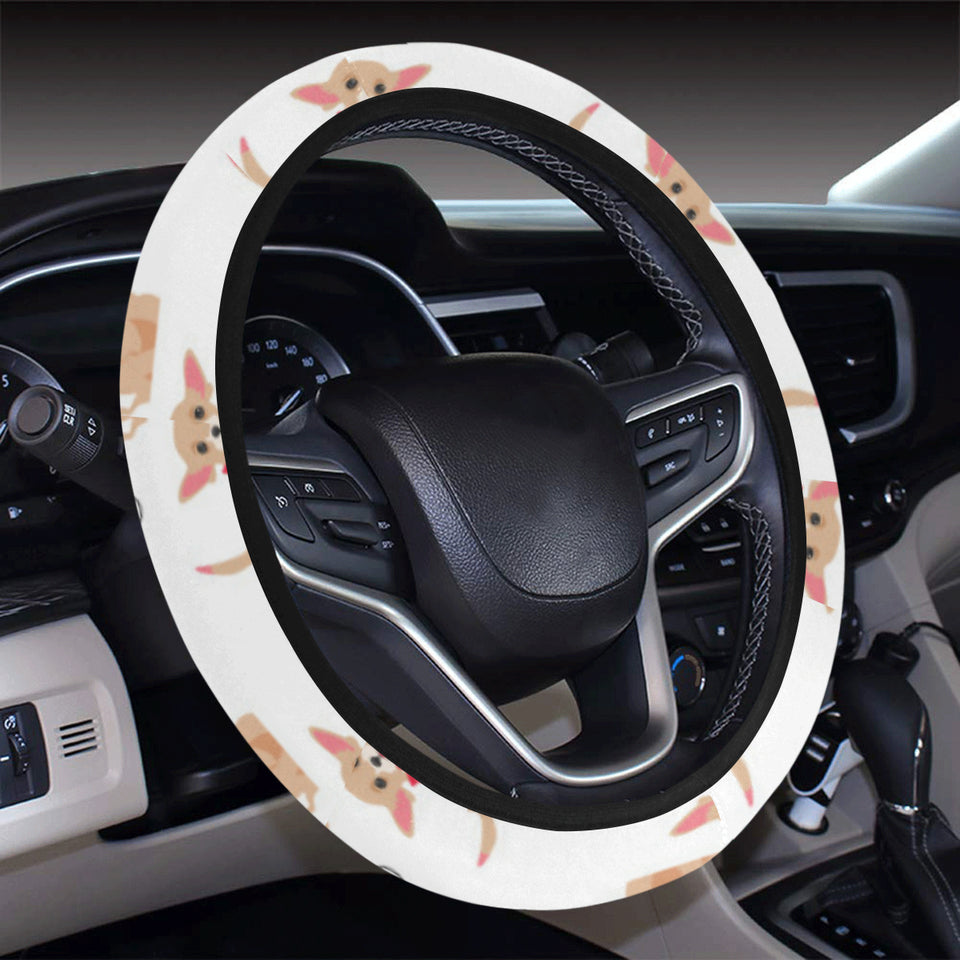 Chihuahua bone paw pattern Car Steering Wheel Cover