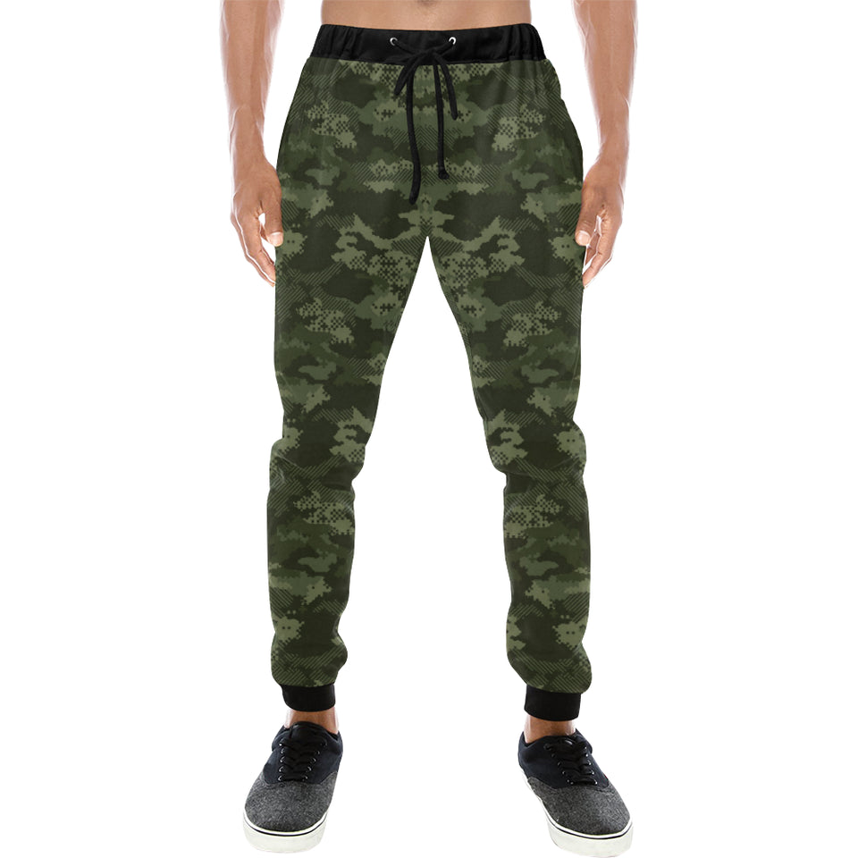 Digital Green camouflage pattern Unisex Casual Sweatpants