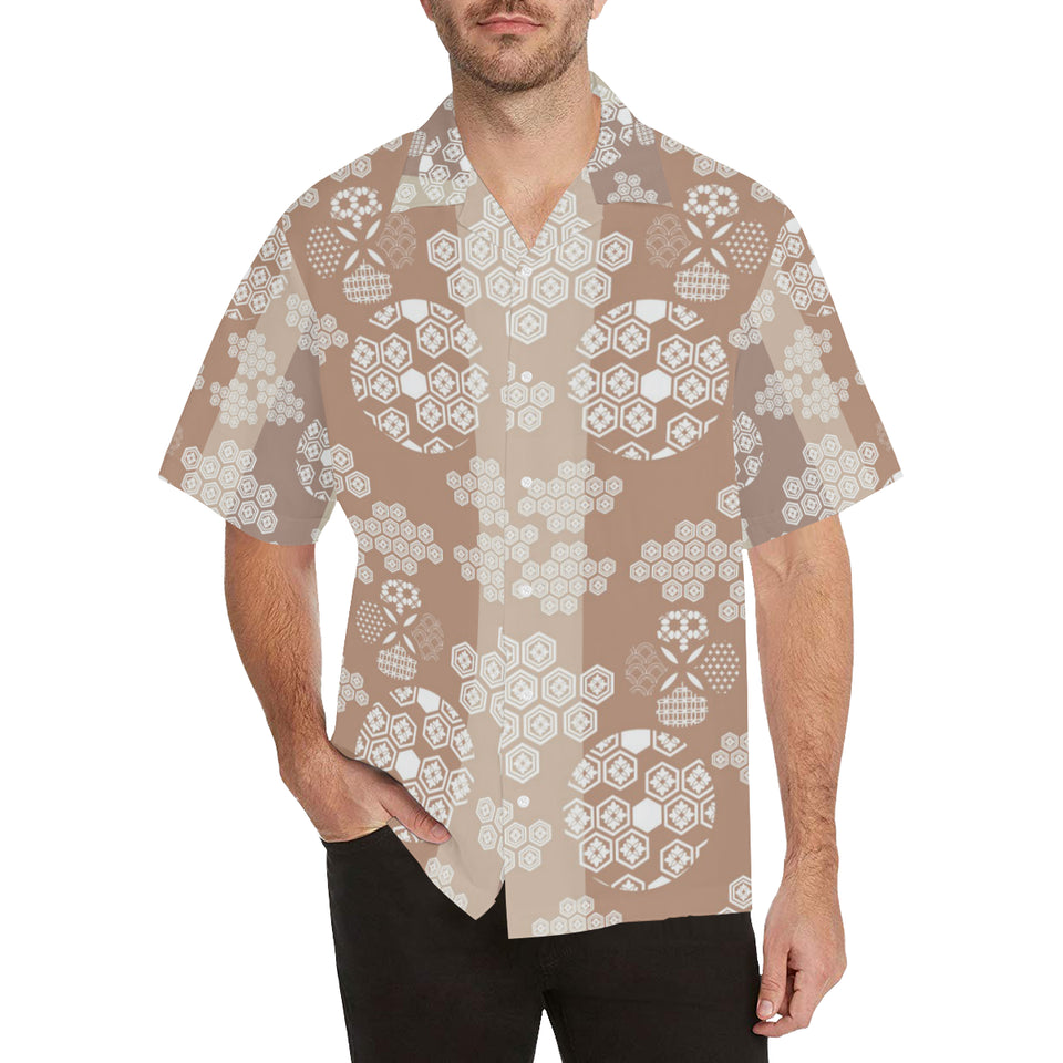 Beautiful hexagon japanese  pattern Men's All Over Print Hawaiian Shirt