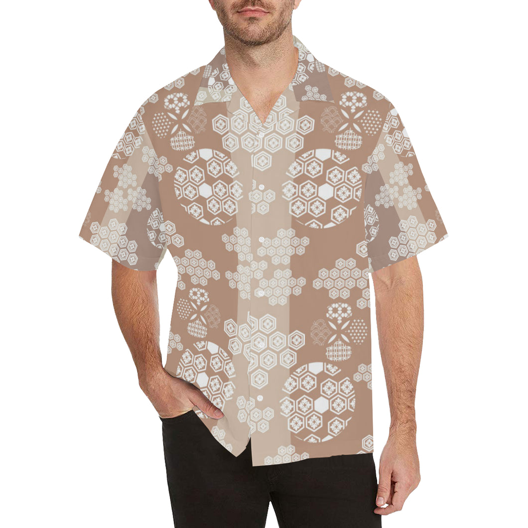 Beautiful hexagon japanese  pattern Men's All Over Print Hawaiian Shirt
