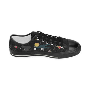 space pattern Kids' Boys' Girls' Low Top Canvas Shoes Black