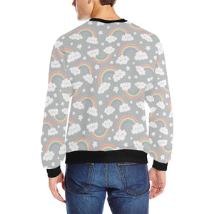 Cute rainbow clound star pattern Men's Crew Neck Sweatshirt