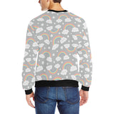Cute rainbow clound star pattern Men's Crew Neck Sweatshirt