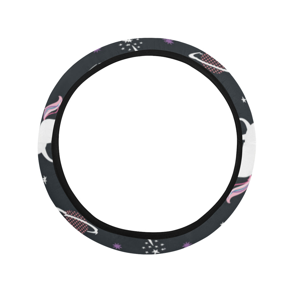 unicorn rainbows moon clound star pattern Car Steering Wheel Cover