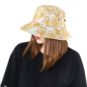 hand drawn orange fruit pattern Unisex Bucket Hat