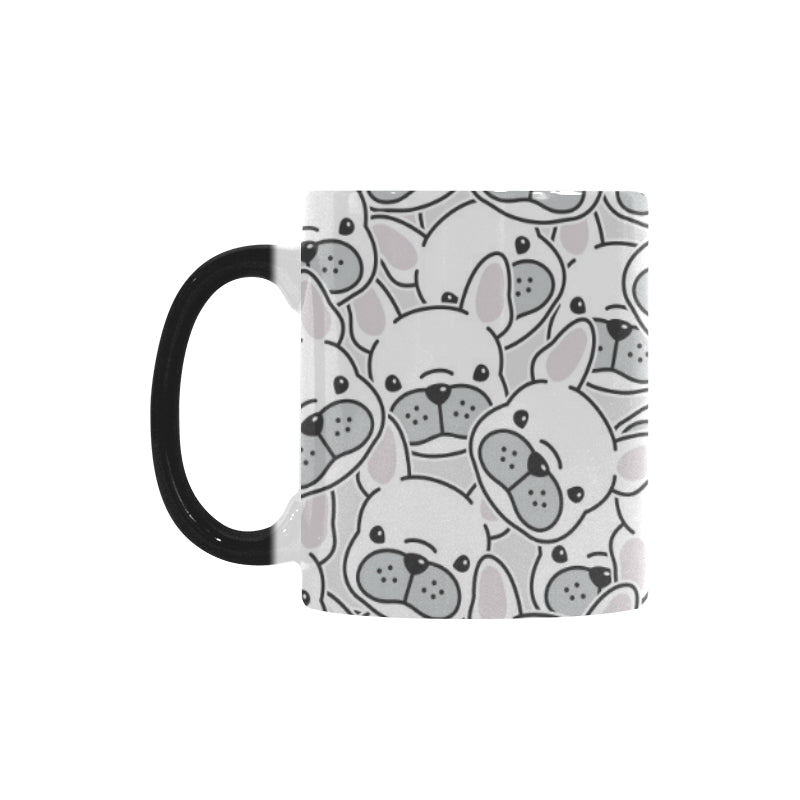 Cute french bulldog head pattern Morphing Mug Heat Changing Mug