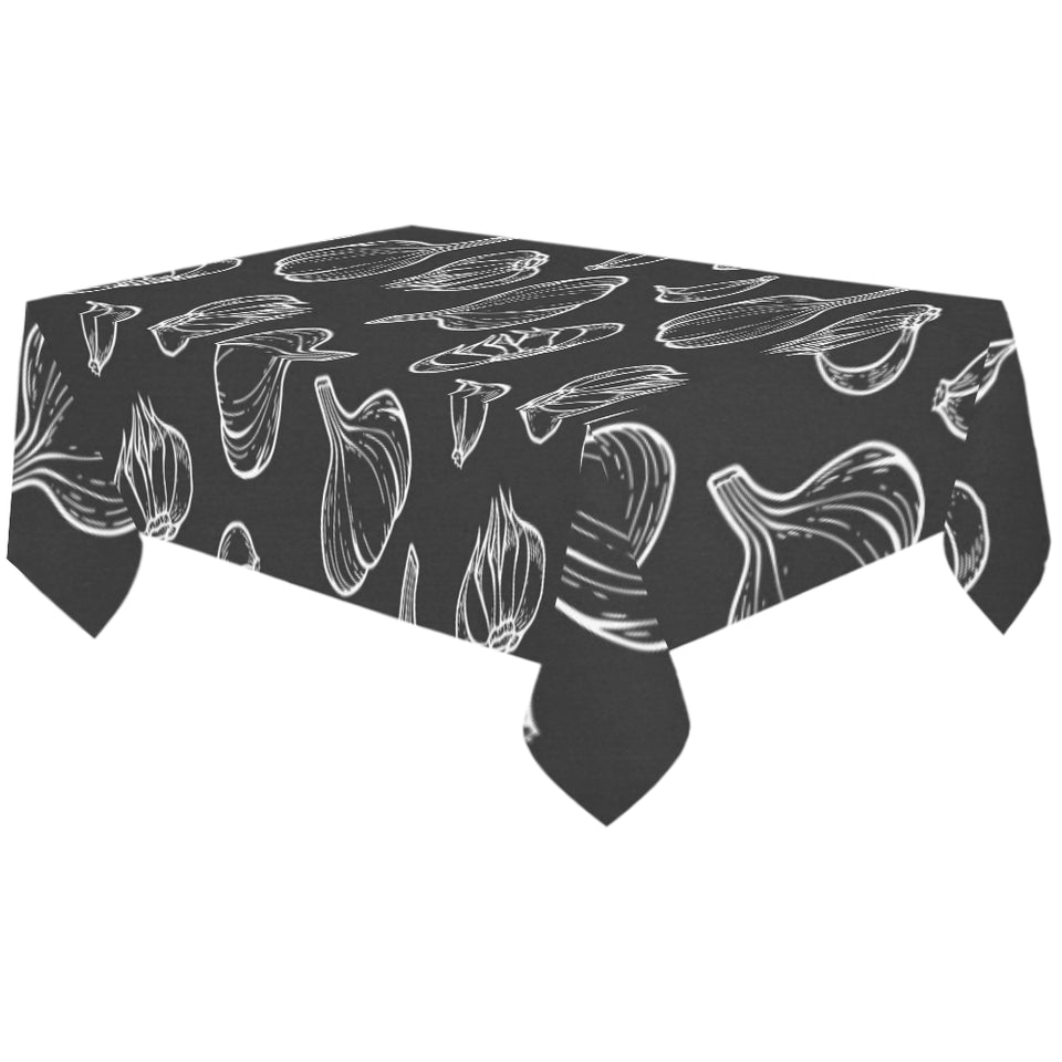 Garlic pattern black background Tablecloth