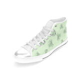 broccoli sketch pattern Women's High Top Canvas Shoes White