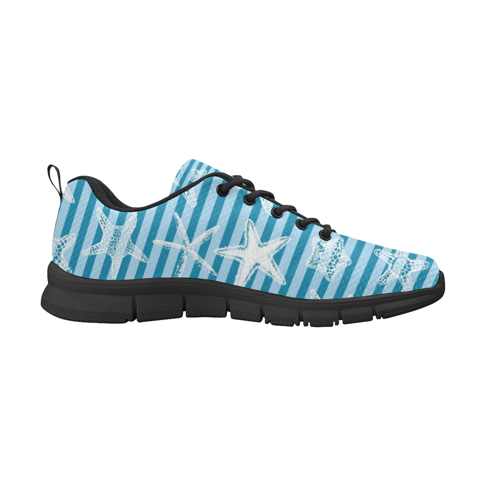 Starfish blue blackground Women's Sneaker Shoes