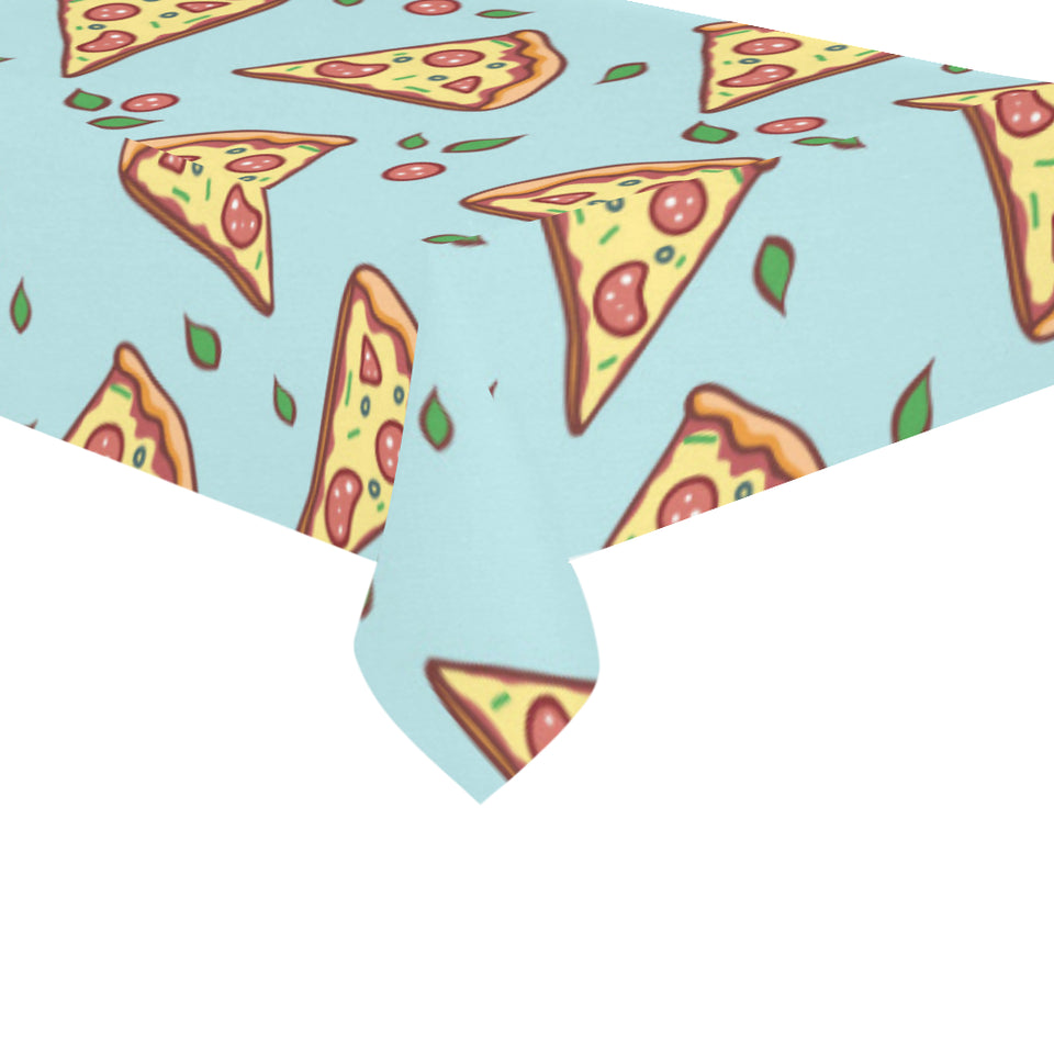 Hand drawn pizza blue background Tablecloth