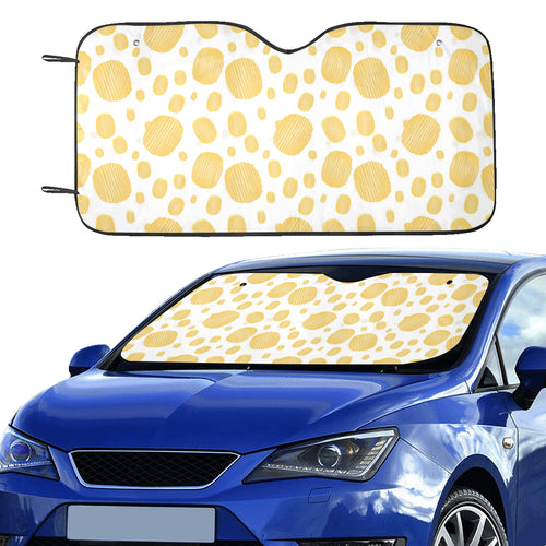 Potato Chips Pattern Print Design 03 Car Sun Shade