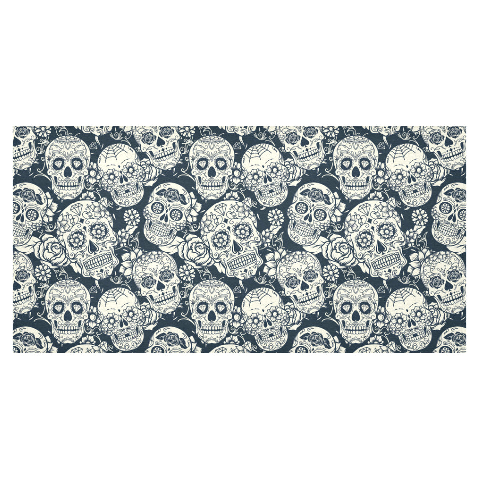 Sugar skull black white pattern Tablecloth