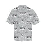 Cute raccoons leaves dot Men's All Over Print Hawaiian Shirt
